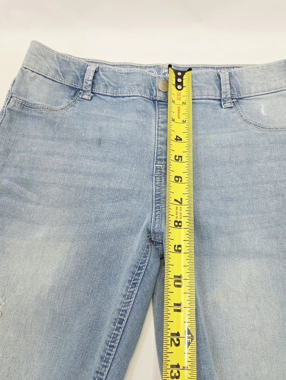 Wonder Nation Girls XXL 18 Distressed Light Wash Ripped Skinny Jeggings